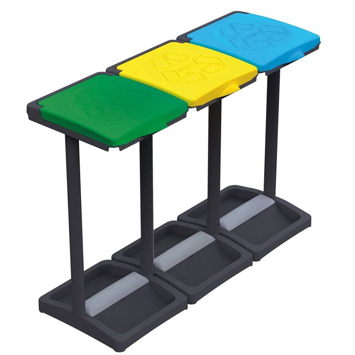 Abfallbehälter dreiFächer Abfalleimer Abfallsammlung mit Tütenhalter Fach main product photo