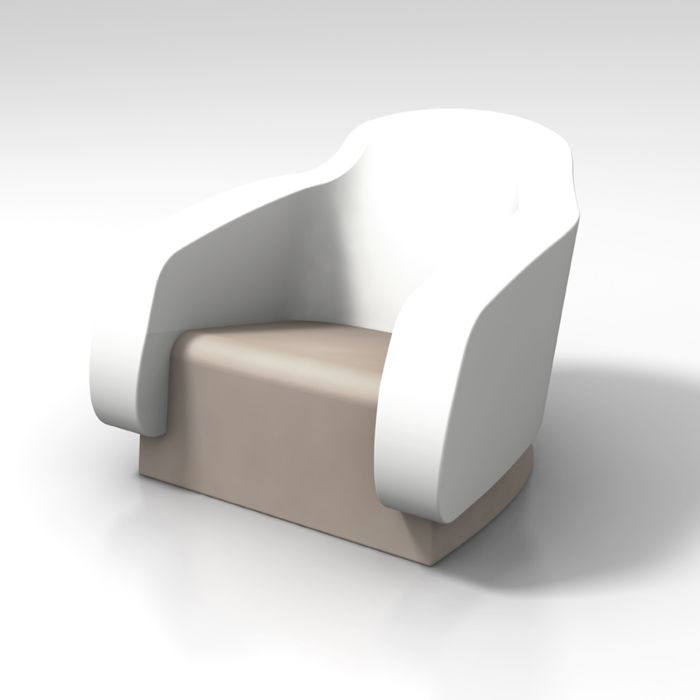Sessel für den Außen-und Innenbereich Klimt weiss und taupe main product photo