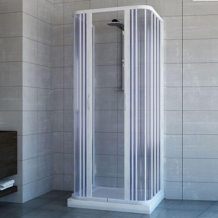 Dreiseitige PVC Duschkabine 70x70 mit zentraler Öffnung Mod. Ariete main product photo