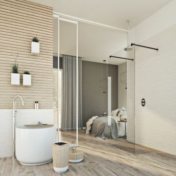 Duschwand mod. Walk In Free Black